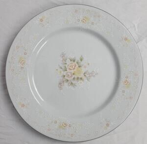 Crescent Fine China Jie Pai Dessert Plate Painted Golden Flowers and Accents